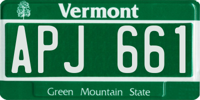 VT license plate APJ661