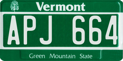 VT license plate APJ664