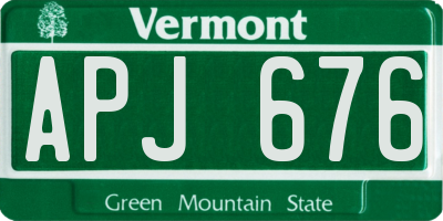 VT license plate APJ676