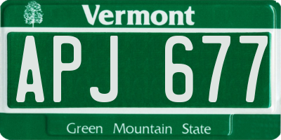 VT license plate APJ677
