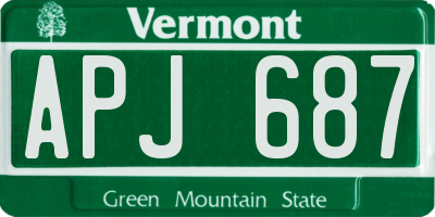 VT license plate APJ687