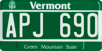 VT license plate APJ690