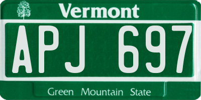VT license plate APJ697