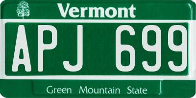 VT license plate APJ699