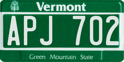 VT license plate APJ702