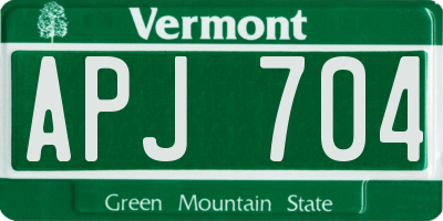 VT license plate APJ704