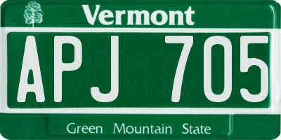 VT license plate APJ705