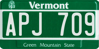 VT license plate APJ709