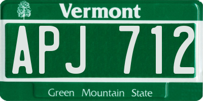 VT license plate APJ712