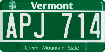 VT license plate APJ714
