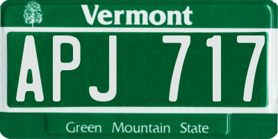VT license plate APJ717