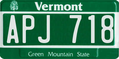 VT license plate APJ718
