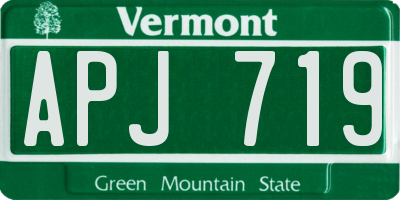 VT license plate APJ719