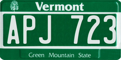 VT license plate APJ723