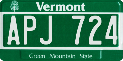 VT license plate APJ724