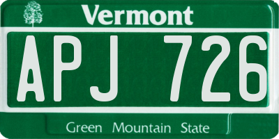VT license plate APJ726