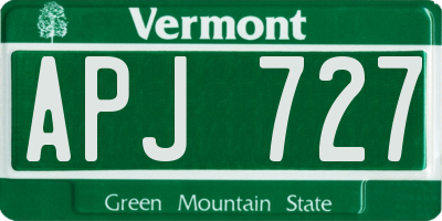 VT license plate APJ727