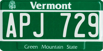 VT license plate APJ729