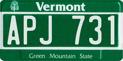VT license plate APJ731