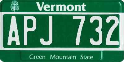 VT license plate APJ732