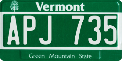 VT license plate APJ735