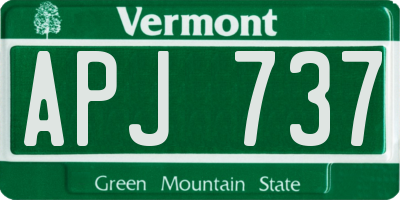 VT license plate APJ737