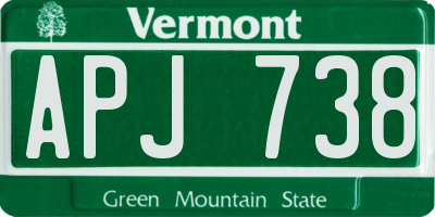 VT license plate APJ738