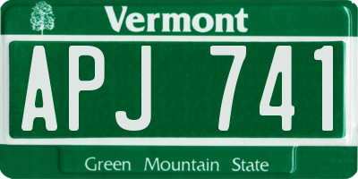 VT license plate APJ741
