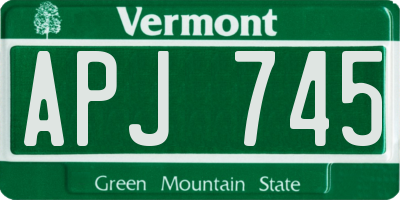 VT license plate APJ745