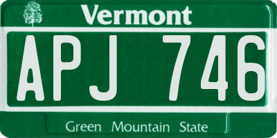 VT license plate APJ746