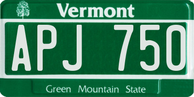 VT license plate APJ750