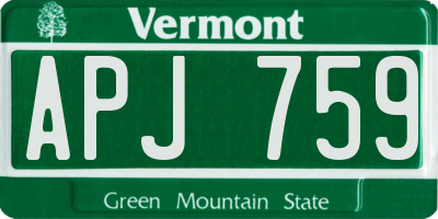 VT license plate APJ759