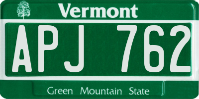 VT license plate APJ762