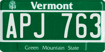 VT license plate APJ763