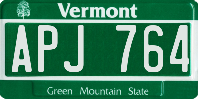 VT license plate APJ764