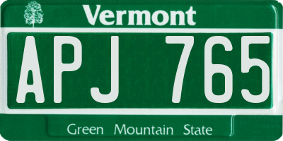 VT license plate APJ765