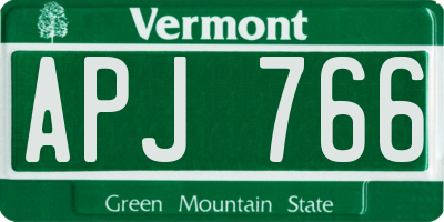 VT license plate APJ766
