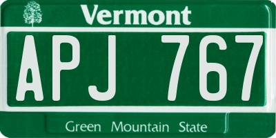 VT license plate APJ767