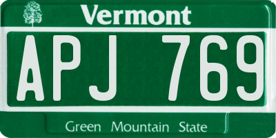 VT license plate APJ769
