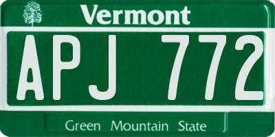 VT license plate APJ772