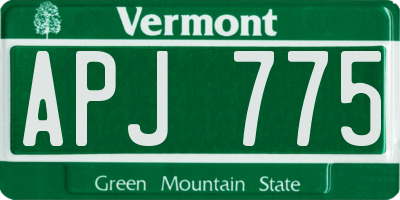 VT license plate APJ775