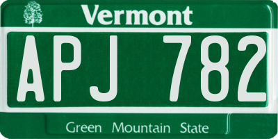 VT license plate APJ782