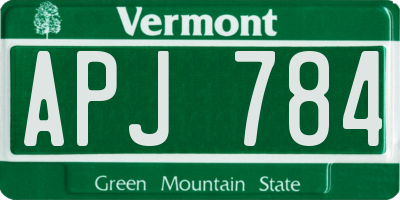VT license plate APJ784