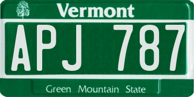 VT license plate APJ787