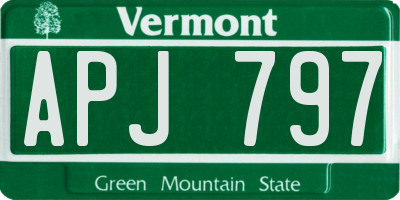 VT license plate APJ797