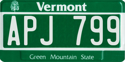 VT license plate APJ799
