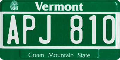 VT license plate APJ810