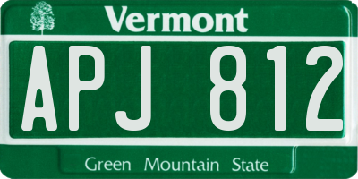 VT license plate APJ812