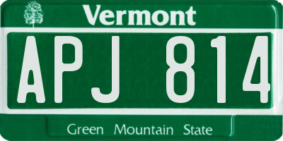VT license plate APJ814
