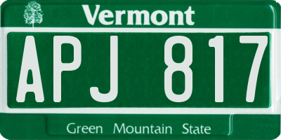 VT license plate APJ817